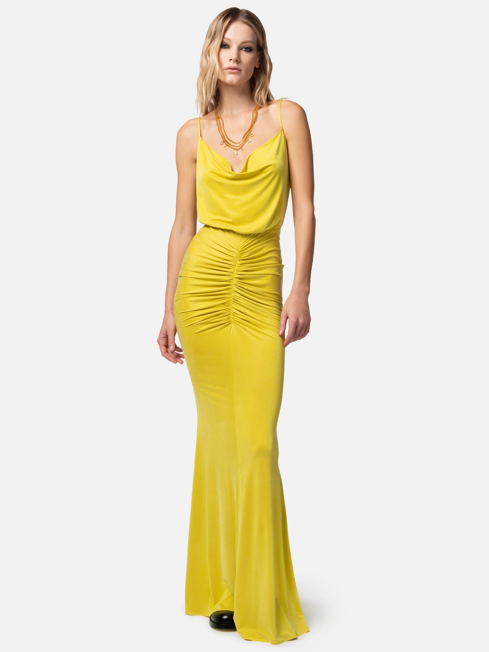 Elisabetta Franchi AB62842E2271 関税送料込 Dress red carpet in jersey Elisabetta Franchi - ELISABETTA